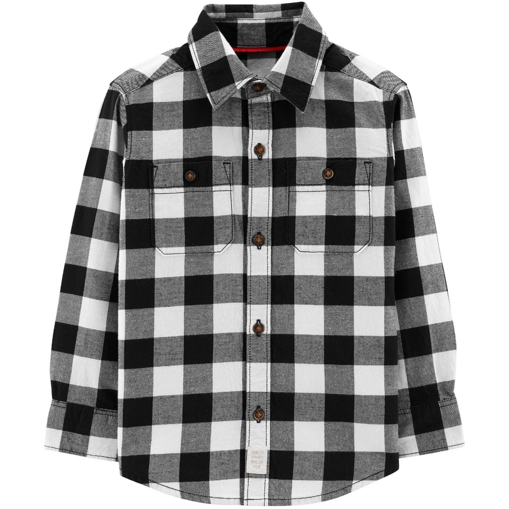 Boy's Carter's Black & White Checkered Shirt - NWT
